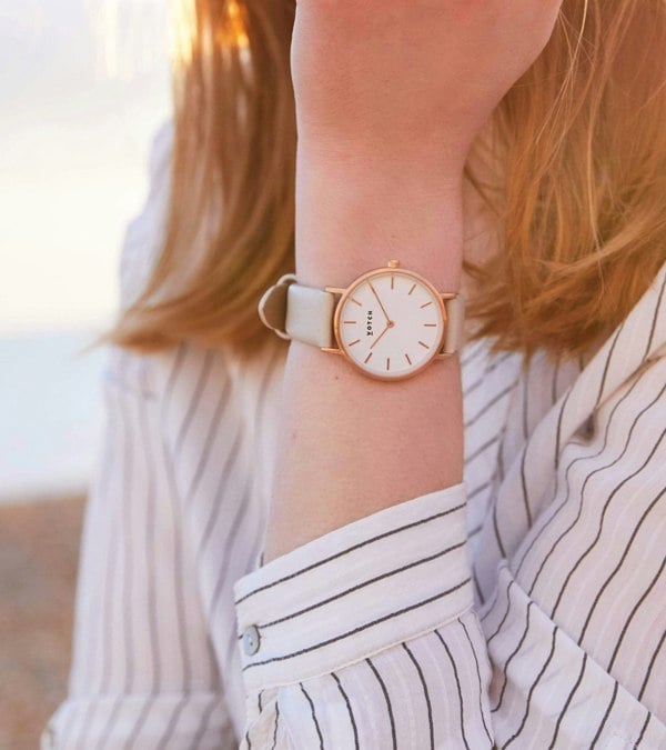 Votch Rose Gold & Light Grey Watch | Petite