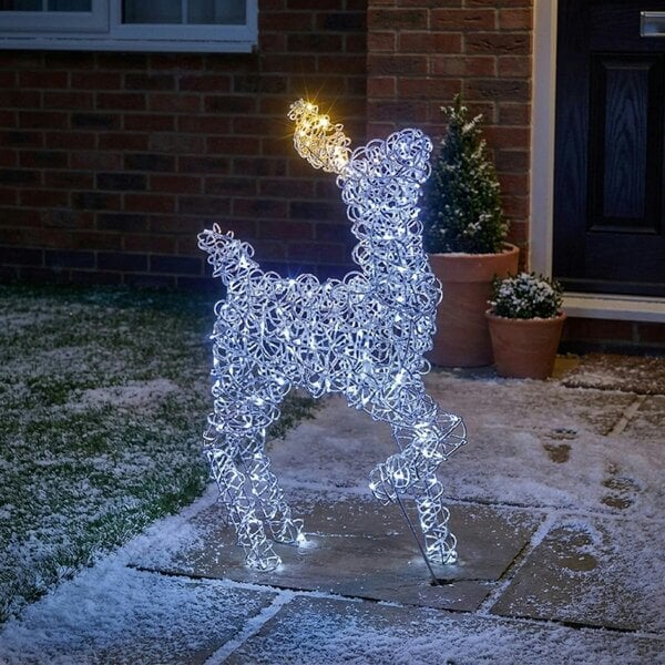 Garden Greatness Multi Action Aluminium Prancing Reindeer Christmas Figure