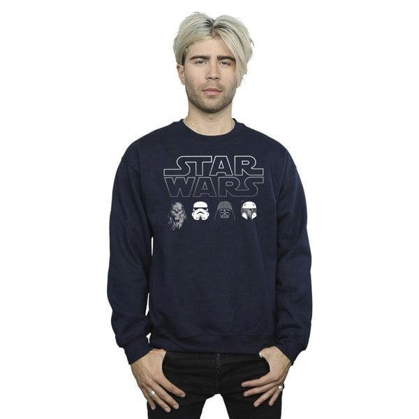 Star Wars Mens Character Heads Sweatshirt - Navy Blue
