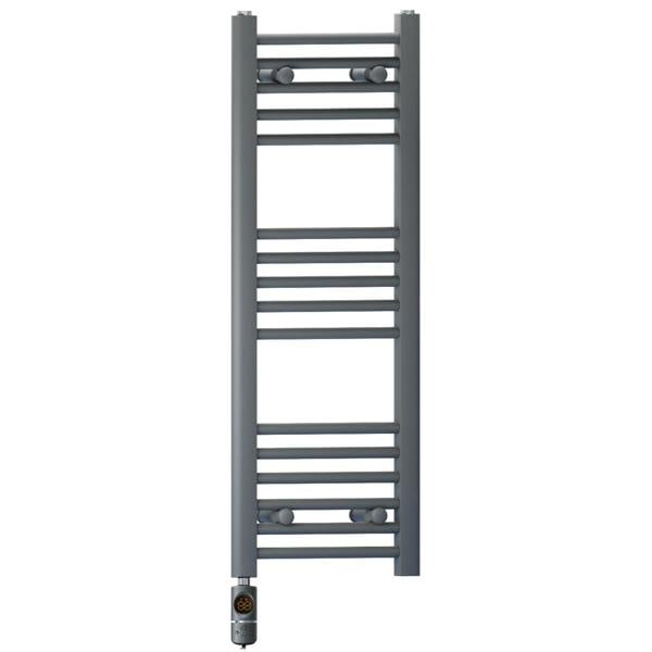 MYHOMEWARE 400 x 900 mm Anthracite Grey Electric Bathroom Towel Rail Radiator Heater With AF Thermostatic Electric Element Pre-Filled