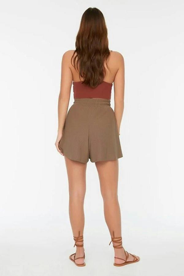 Regular Fit Normal Waist Textured Knit Shorts