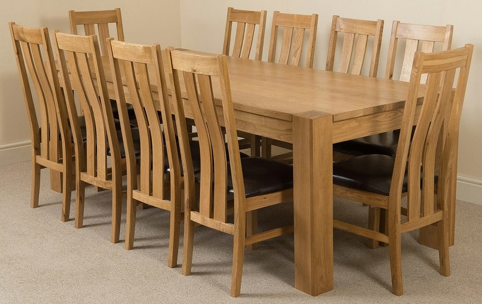 That's Furniture Kuba Extra Large Oak Dining Table with Princeton Oak Chairs