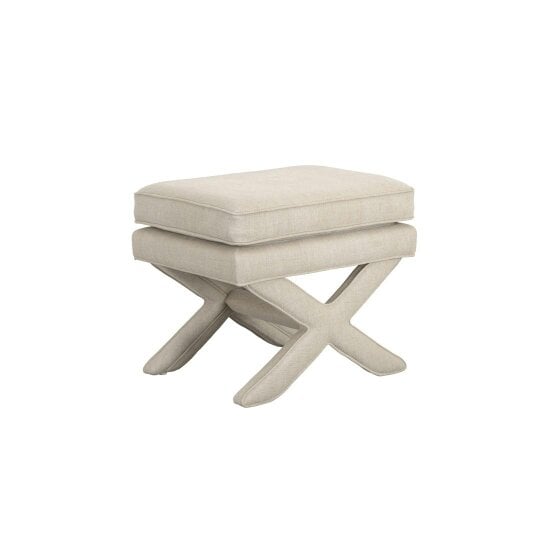 Wyld Haus Theodor Stone Velvet Stool X Cross Legs