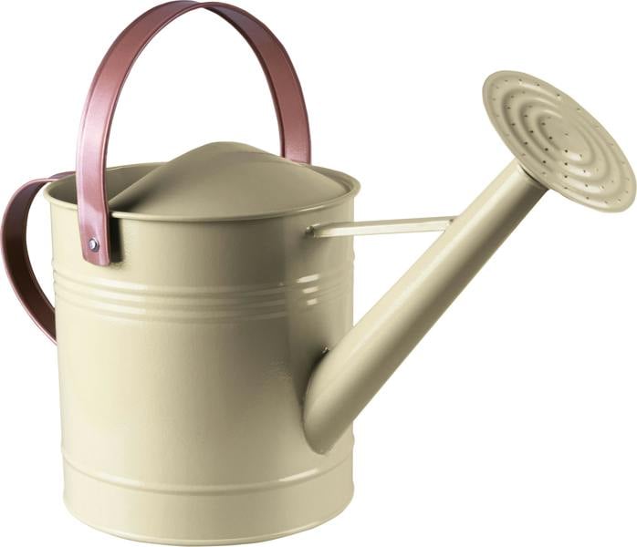 St Helens Metal Watering Can with Sprinkler Nozzle and 4.5 Litre Capacity Cream