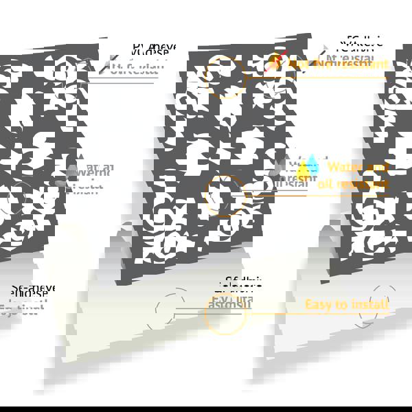 WT1542 - Dark Grey Spanish Renaissance Tiles Wall Stickers - 15 cm x 15 cm - 24 pcs