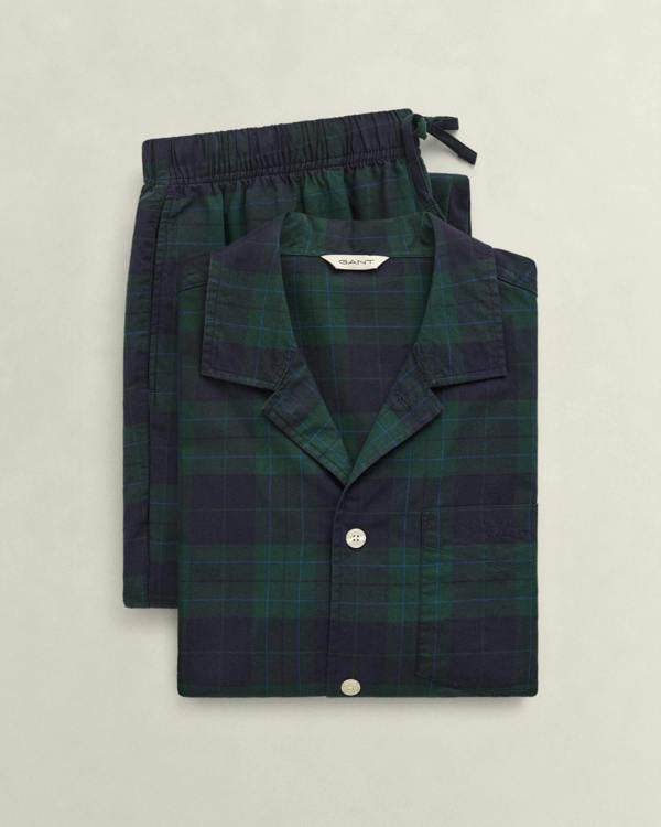 GANT Mens Checked Pyjama Set Giftbox - 374 Tartan Green | CHO | Designer Mens Pyjamas