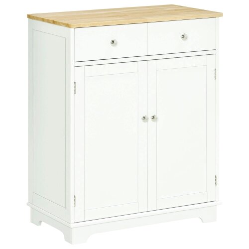 Wyld Haus Colalu Wooden Kitchen Cabinet With Solid Natural Top 2 Doors 2 Drawers