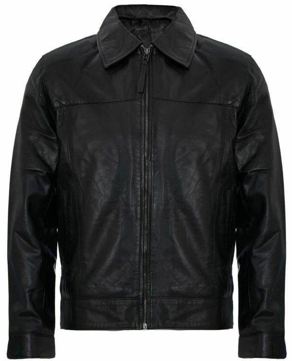 Infinity Leather Mens Retro Classic Nappa Leather Biker Jacket