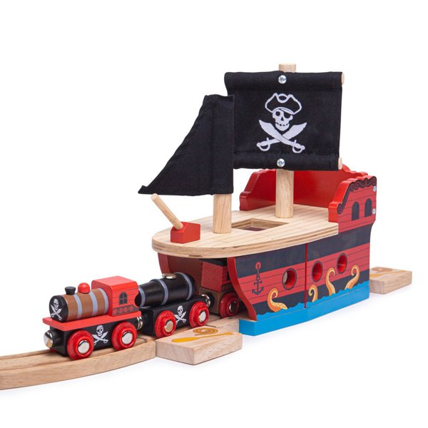 Bigjigs Rail Wooden Pirate Galleon Tunnel