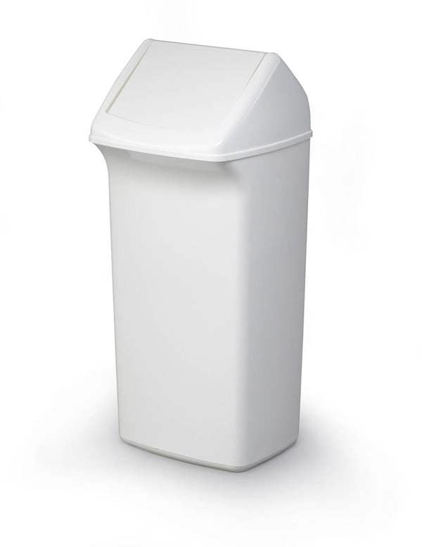Durable DURABIN Contemporary White Square Recycling Bin + Swing Lid | 40L