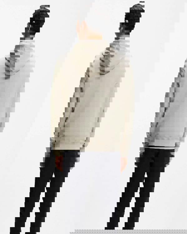 BOSS Orange Wetalk Mens Pullover Hoodie With Logo Patch - Open Grey 070 - CHO - Designer Mens Hoodies