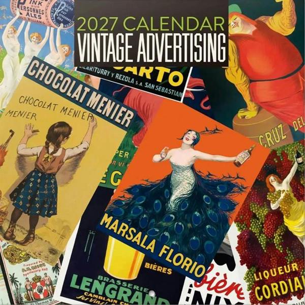 Vintage Advertising Calendar 2027, Wall Calendars, Month To View, Lifestyle, Gift
