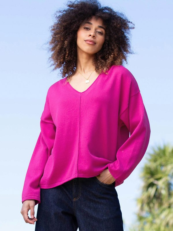 Kite Organic Loscombe Knit Jumper Fuchsia