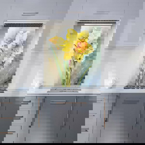 Warren Reed - Designer Daffodil Watercolour Kitchen Splashback