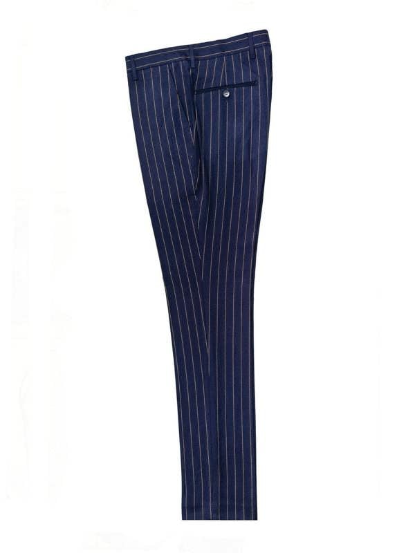 Navy Orange Stripe 3-Piece Suit Trousers