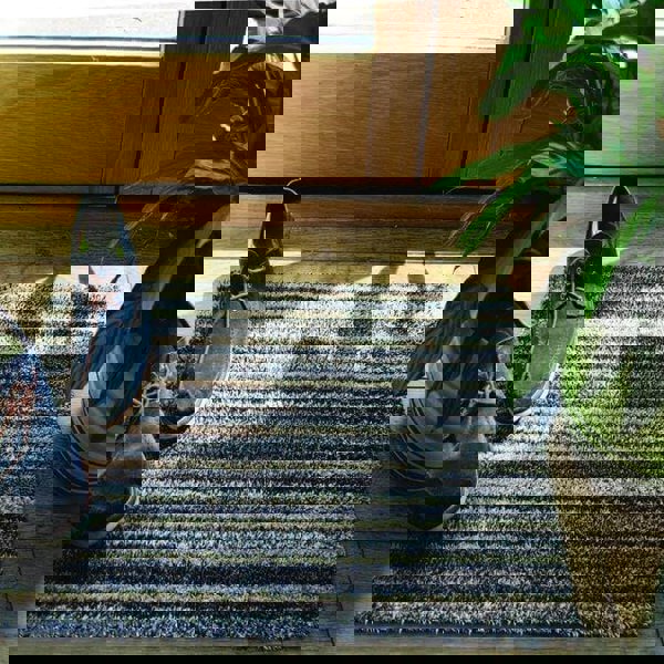 The Rugs Washable Mats: Stylish Multicolor Striped Design