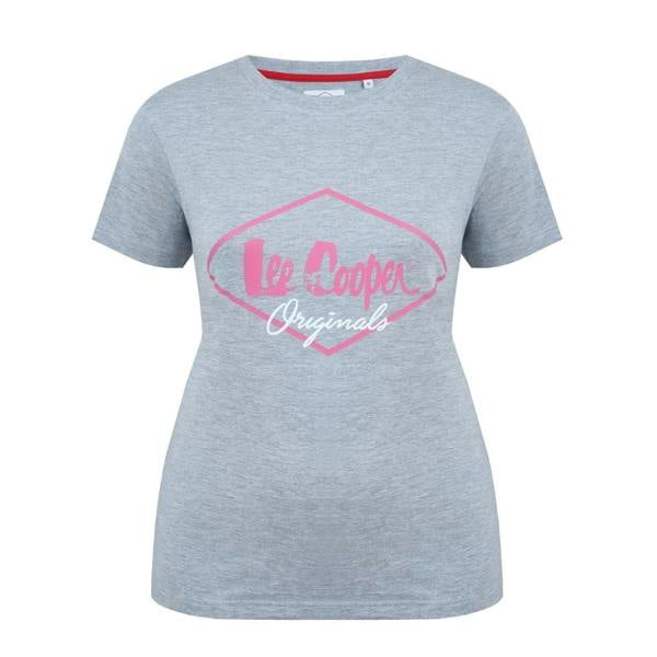 Lee Cooper Womens/Ladies Diamond Logo T-Shirt - Grey Marl - 