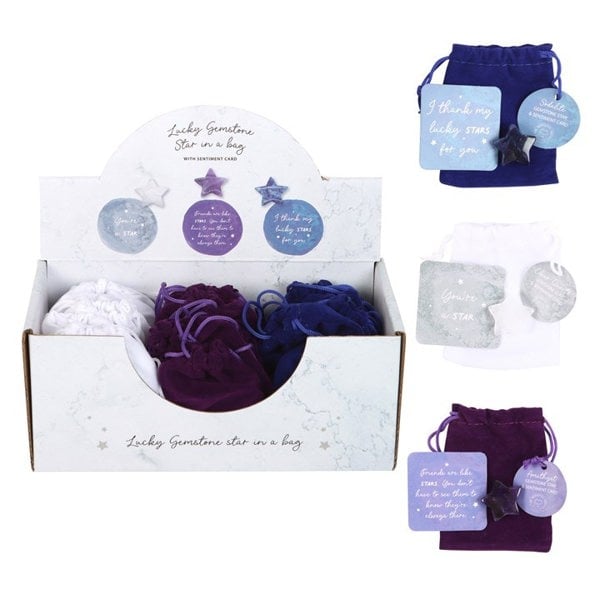 Serano Set of 24 Lucky Crystal Stars in Display