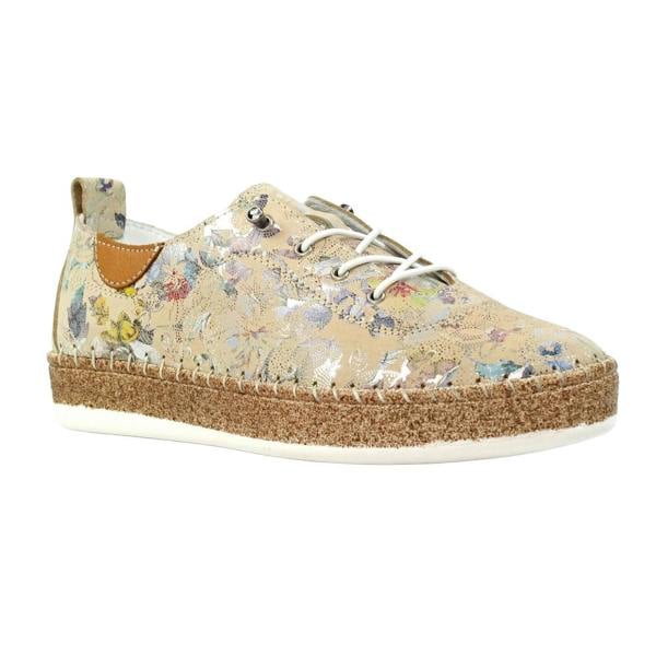 Lunar Womens/Ladies Iva Leather Plimsolls - Cream - 