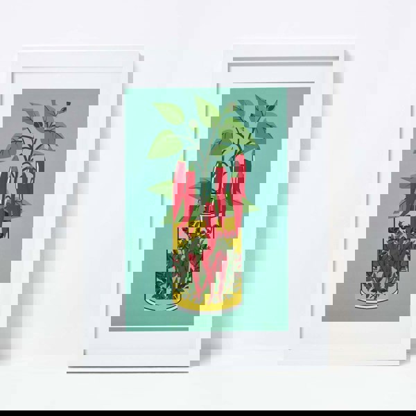 HOMESCAPES Set of 4 Colourful Tinned Plants Wall Art