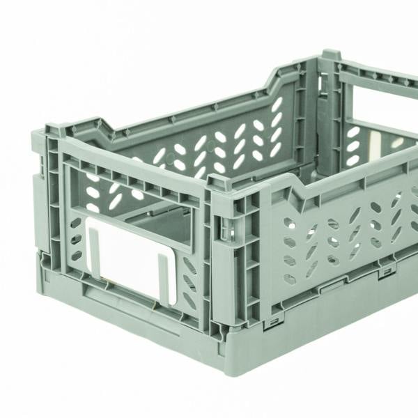 JVL STACKIT - Plastic Foldable Storage Crate - 4L - Green