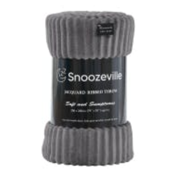 Dyzi Large Supersoft Ribbed Jacquard Fleece Throw Blanket 200 x 240cm