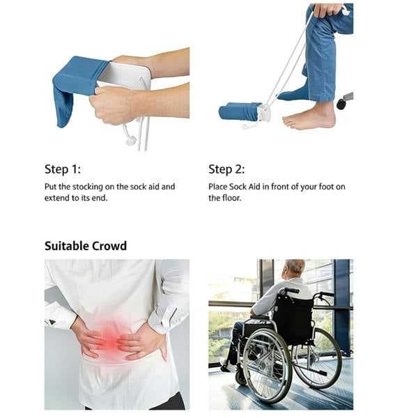Gr8 Home Sock Aid Helper Easy Sock On Off Dressing Tool Seniors Mobility Aid Medical Care