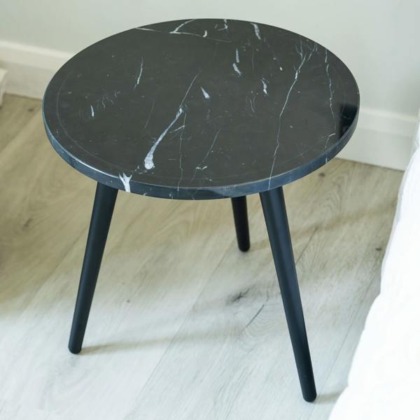 The Garden Marketplace Black Marble Top Coffee Table