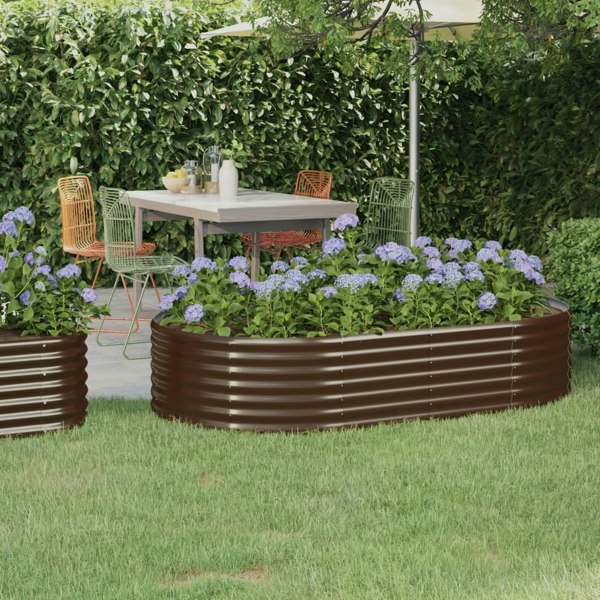 Berkfield Garden Raised Bed Powder-coated Steel 175x100x36 cm Brown