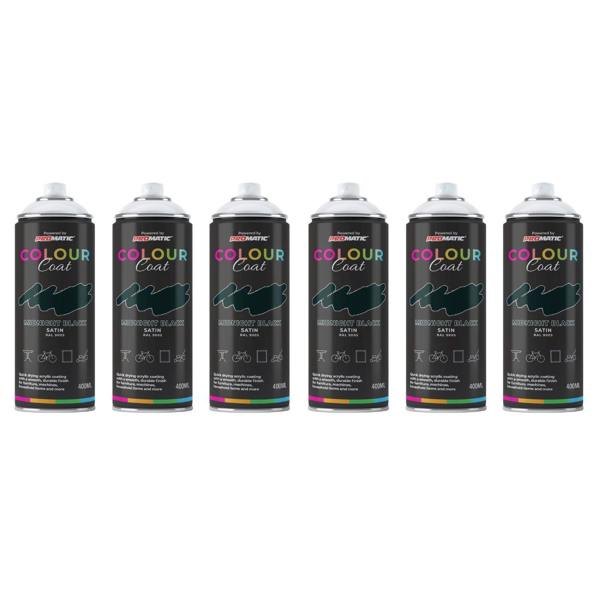 Colour Coat 6X Midnight Black RAL 9005 Satin Spray Paint 400ml