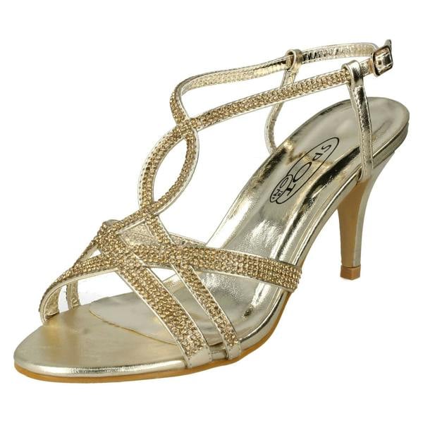 Spot On Ladies Spot On Diamante Sandals