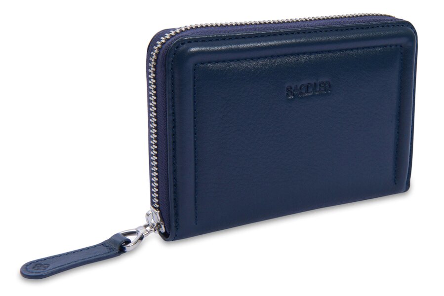 SADDLER "Annie" 3 Way Zipper RFID Real Leather Zipper Wallet (Gift Boxed) - Navy