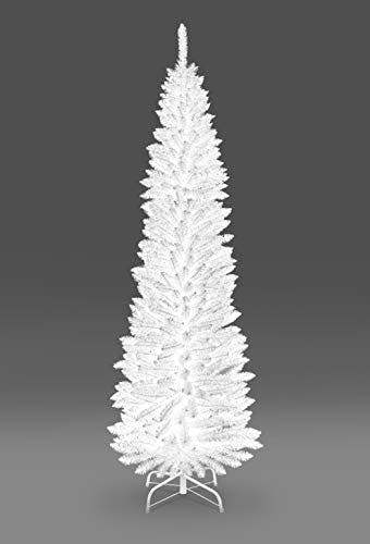 4ft to 8ft White Artificial Flocked Slim Pencil Christmas Tree with Metal Stand image 3