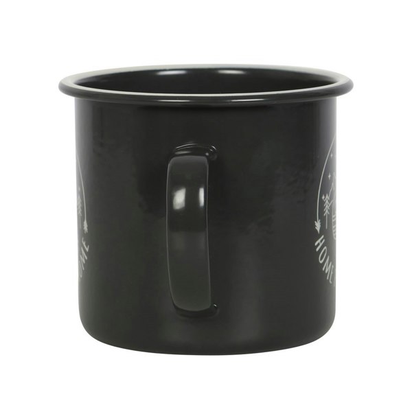 Something Different Crystals And Coffee Enamel Camp Mug - Black/White