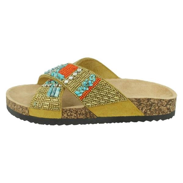 Spot On Ladies Spot On Beaded Mules F00347