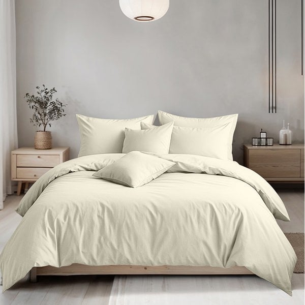 Snug City Plain Dyed Easy Care Polycotton Duvet Cover And Pillowcase/s Set Bed Linen