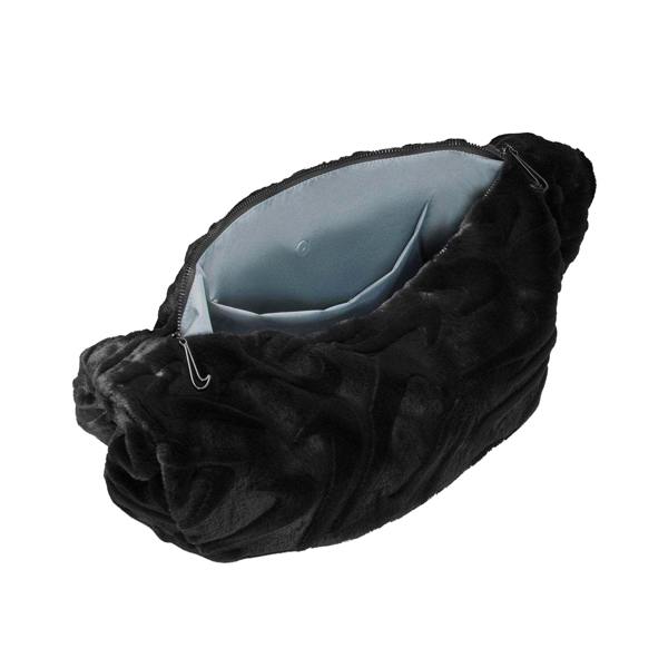 Nike Womens/Ladies Textured Faux Fur Handbag - Black - 