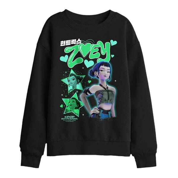 K-Pop Demon Hunters Childrens/Kids Huntrix Zoey K-Pop Star Sweatshirt - Black