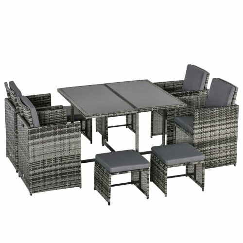 Wyld Haus Vidiva Viha Faux Rattan 8 Seater Outdoor Wicker Dining And Seating Set
