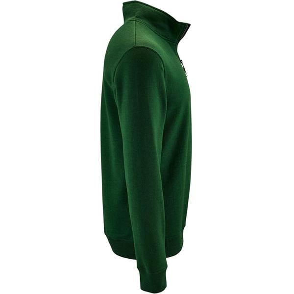 SOLS Mens Stan Contrast Zip Neck Sweatshirt - Bottle Green