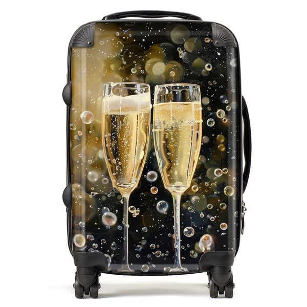 Warren Reed Splashart Bubbly Champagne Flues Suitcase