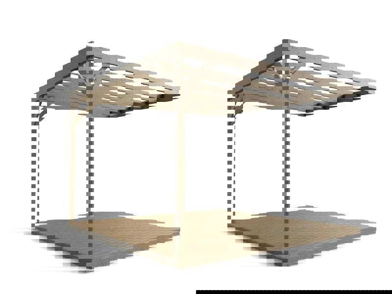 Arbor Garden Solutions Wall-mounted Box Pergola and Decking Kit