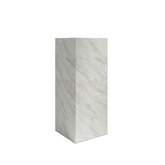 Wyld Haus Dingle White Marble Effect Large Pedestal Side table