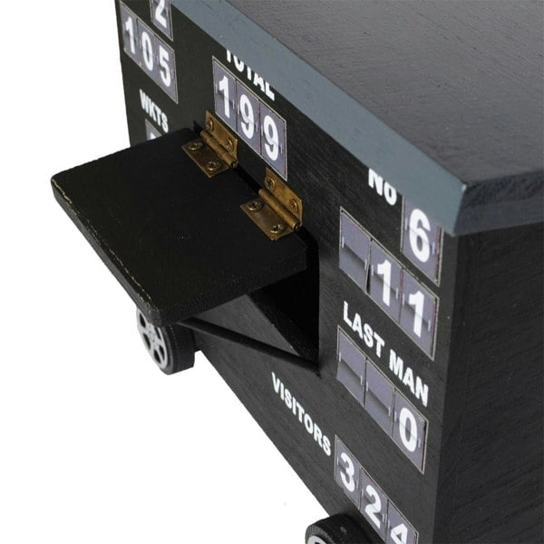 OLIPHANT Cricket Scoreboard Desk Tidy | Authentically Designed | Store Phones & Stationery | Personalise Scores | Grey, Wood