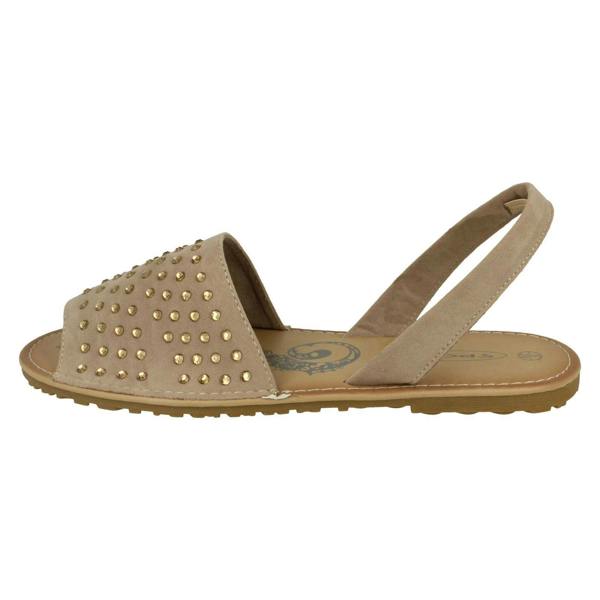 Spot On Ladies Spot On Elasticated Slingback Open Toe Flat Sandals
