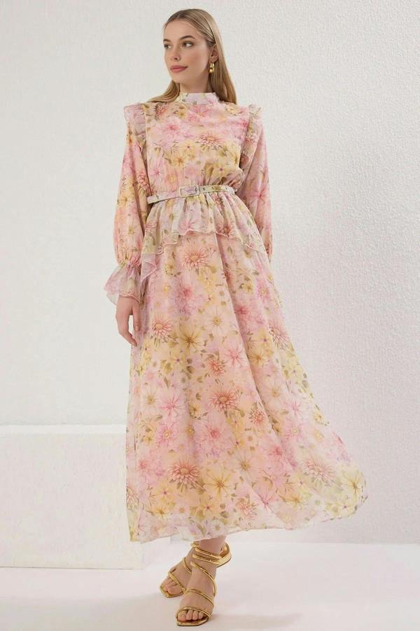 WOVCOR Chiffon Lined Woven Floral Dress