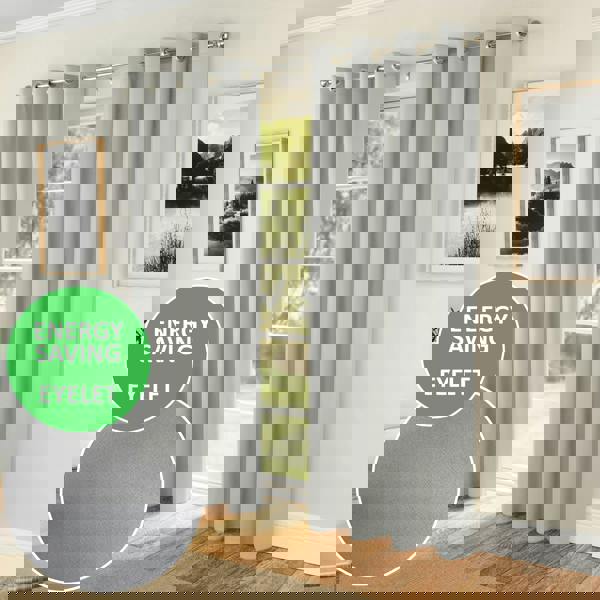 Enhanced Living Nightfall  Plain Supersoft Thermal Room Darkening Eyelet Curtain - Pair for Living Room & Bedrooms