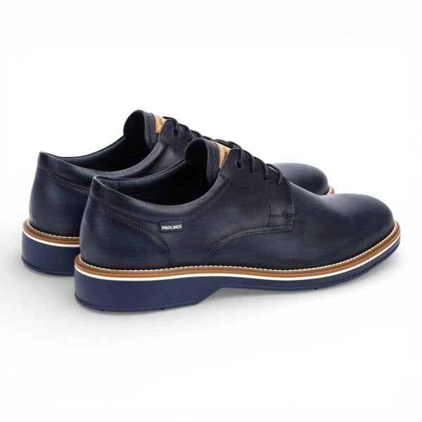 Pikolinos Claret - Men's Blue Leather Lace-Up Derby Shoes