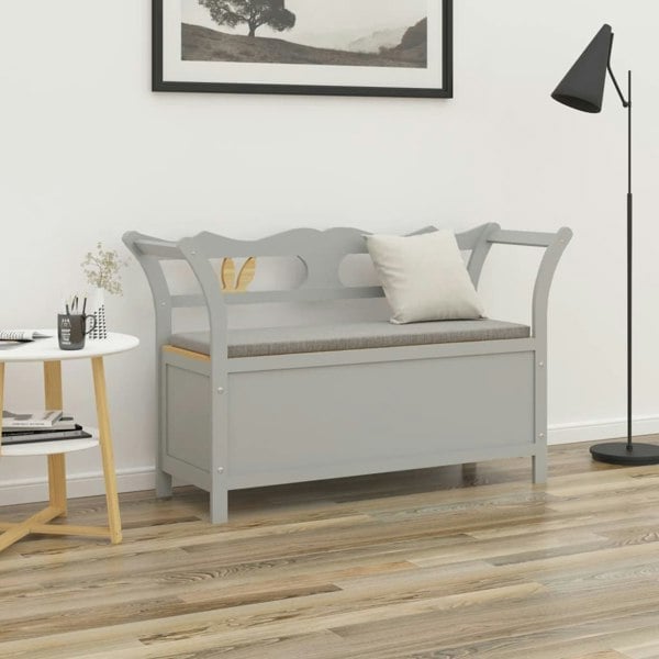 Berkfield Bench Grey 107x45x75.5 cm Solid Wood Fir