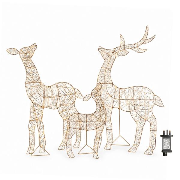 Samuel Alexander 1m Light up Gold Twist Christmas Reindeer Family Set with 310 Warm White LEDs
